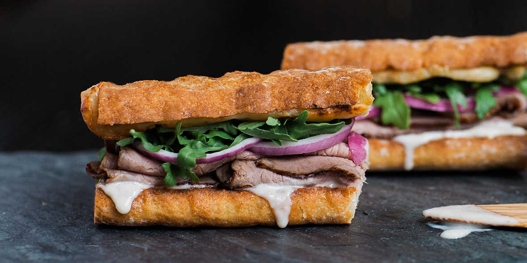 London Broil Roast Beef & Cheddar Cheese Sandwich