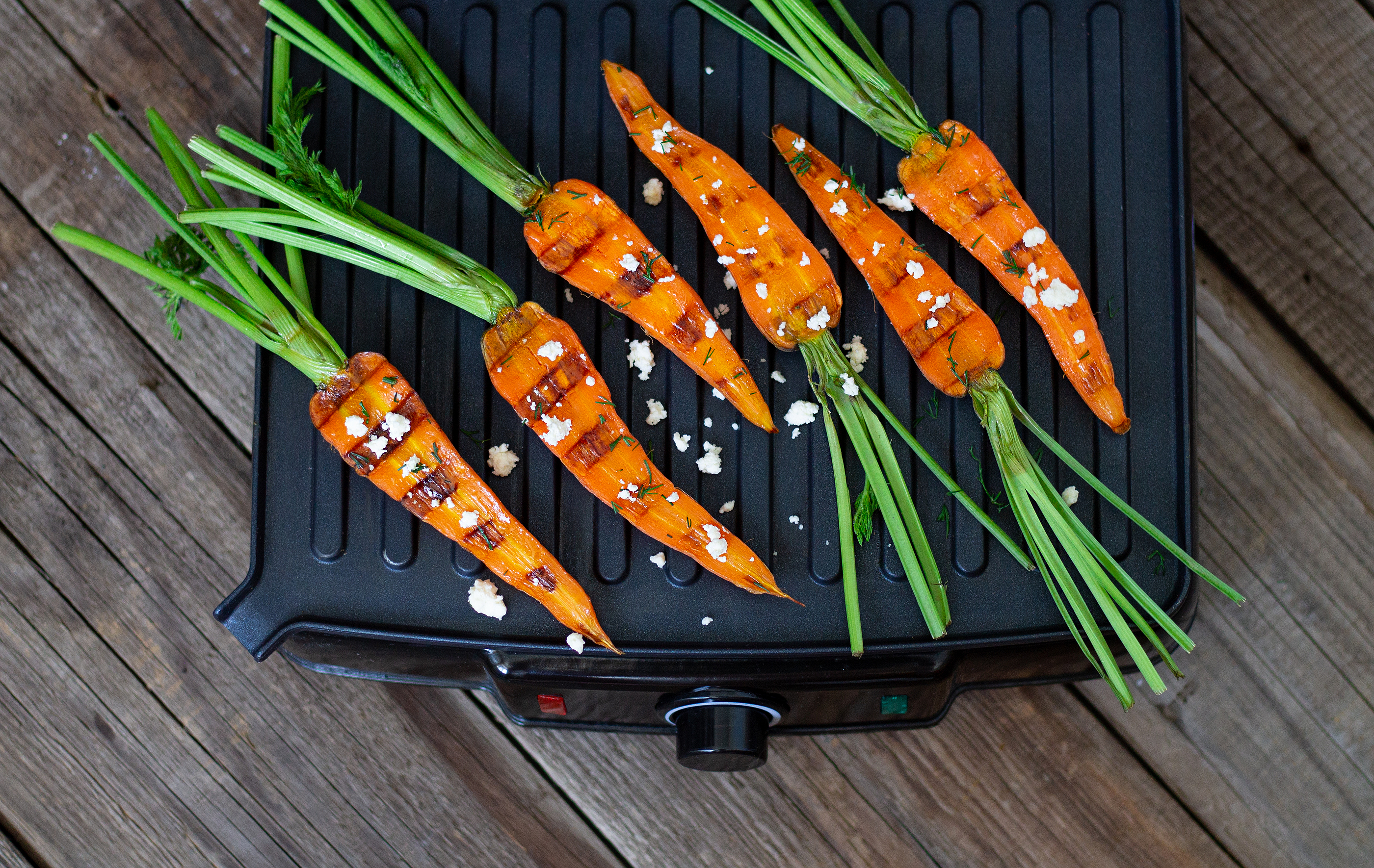 Grilled Carrots with Goat Cheese